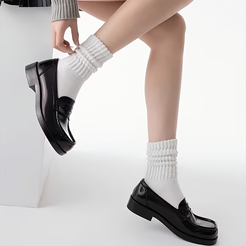 E-shop 1 Paar/2 Paar Japanische JK Süße Gestreifte Knöchelsocken, Damen Verdickte Hochelastische Atmungsaktive Mittelhohe Locker Warme Socken