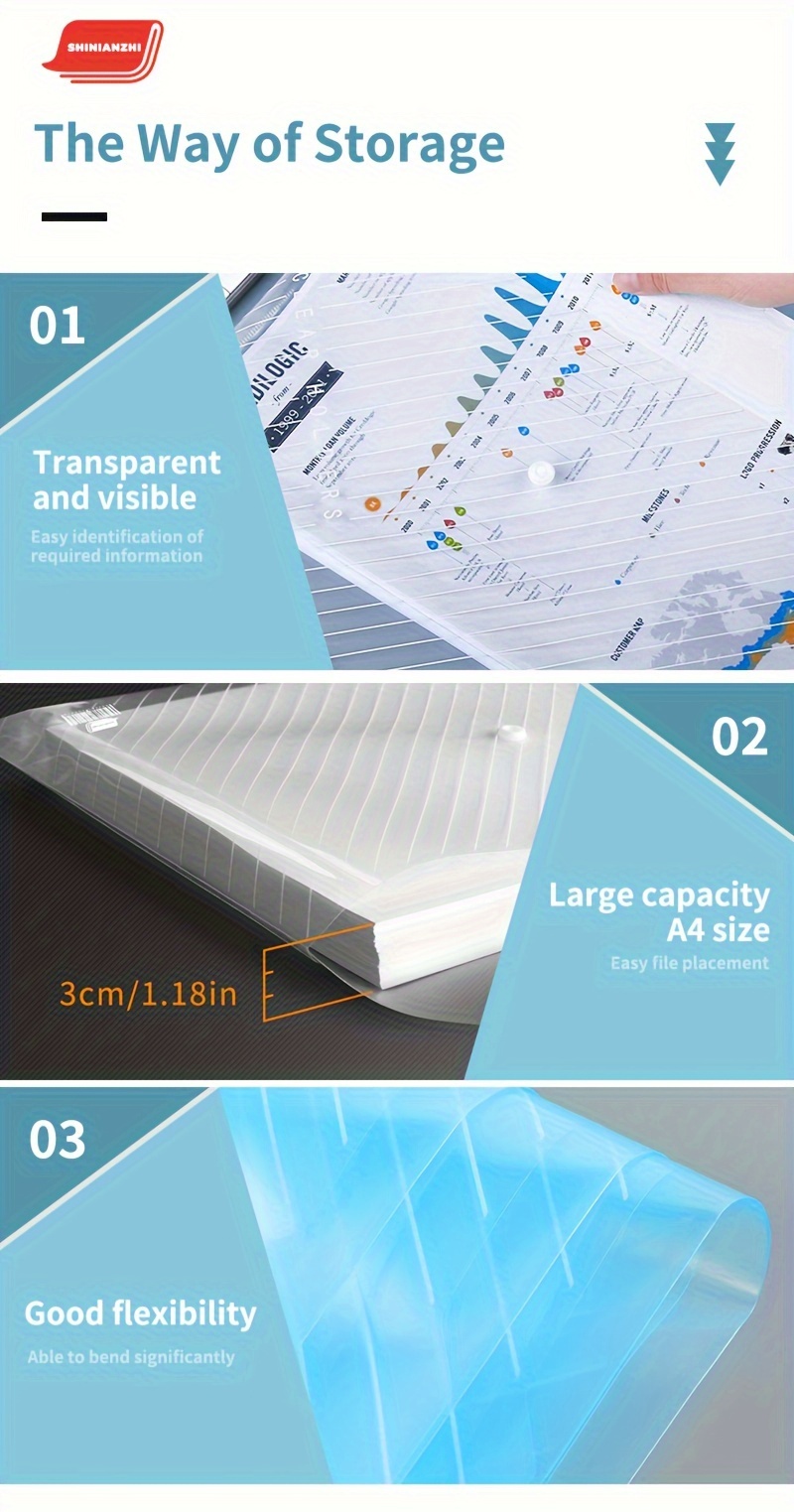 5/10pcs A4 Clear Plastic File Folders - Durable PP Material, Ideal for School & Office Organization, Available in 5/10pcs, 15/25pcs, 35/45pcs, 55pcs, Office Organization | Sleek File Holder | Durable Plastic