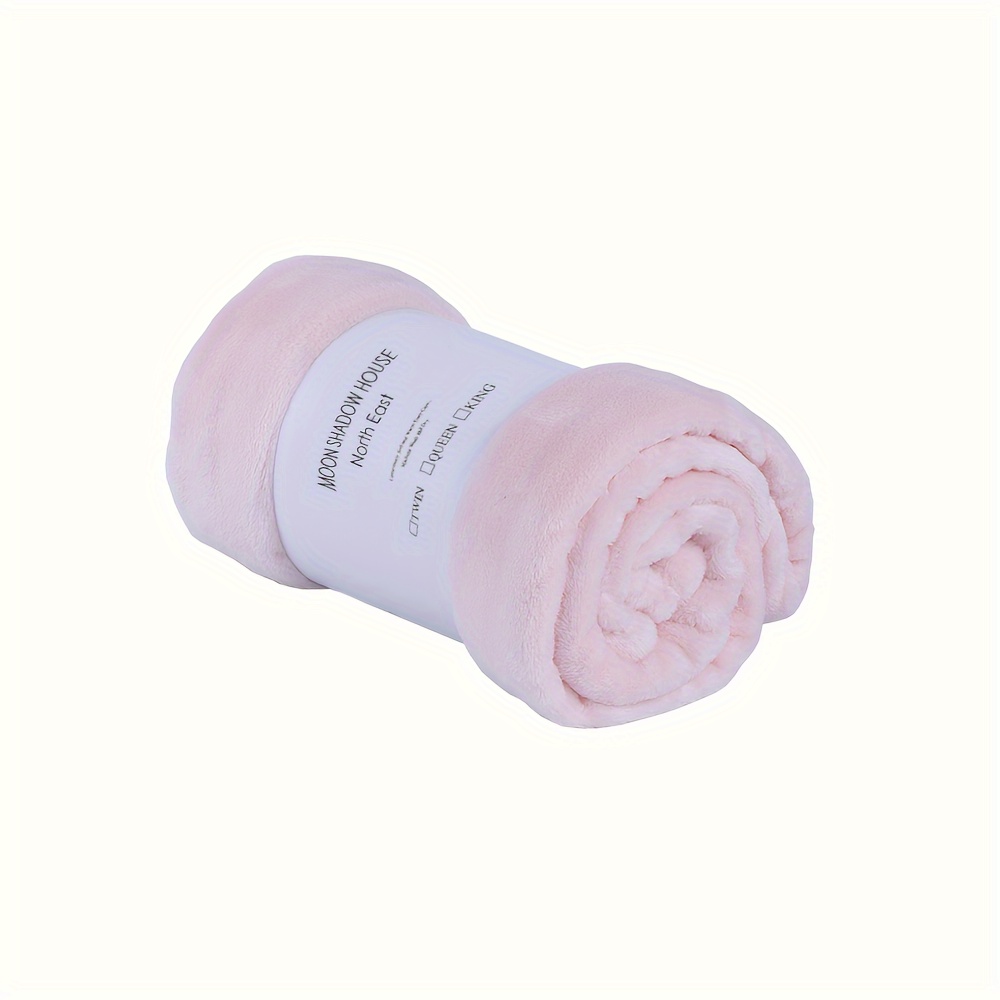 TEMU 1pc Flannel Blanket Layer Blanket Polyester Pet Blanket Lunch Blanket Throw Blanket Sofa Blanket Throw Blanket, Warm For Couch Bed Sofa Camping