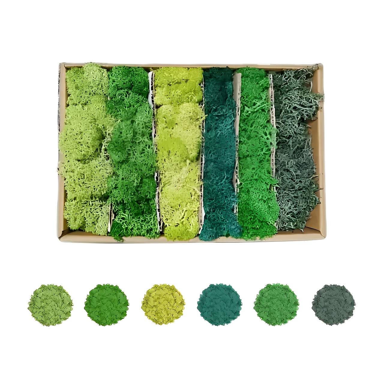 

6 Colors Preserved Moss Bulk Moss For Crafts Dried Multicolored Floral Moss For Diy Arts Wall Home Office Terrariums Wedding Centerpieces Decoration, Christmas Crafts, Home Decoration