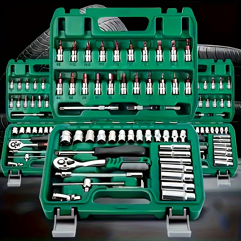 

53-piece Auto Repair 72-tooth Quick Ratchet Wrench S2 First Dual-purpose Wrench Socket Tool Set