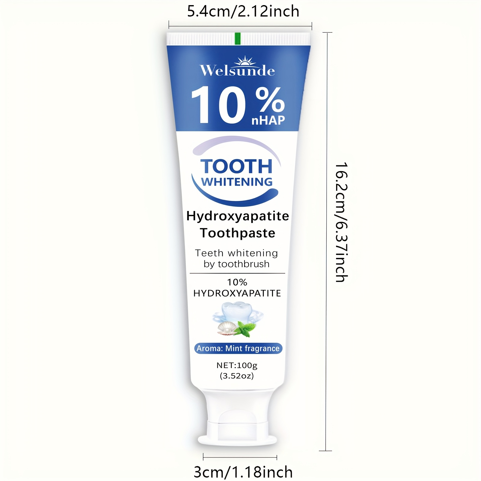 3pcs Hydroxyapatite toothpaste - Hydroxyapatite toothpaste, 10% hydroxyapatite tooth, peppermint essential oil deep cleaning paste, fresh breath strengthen dental care, basic cleaning, suitable for everyone - Image 4