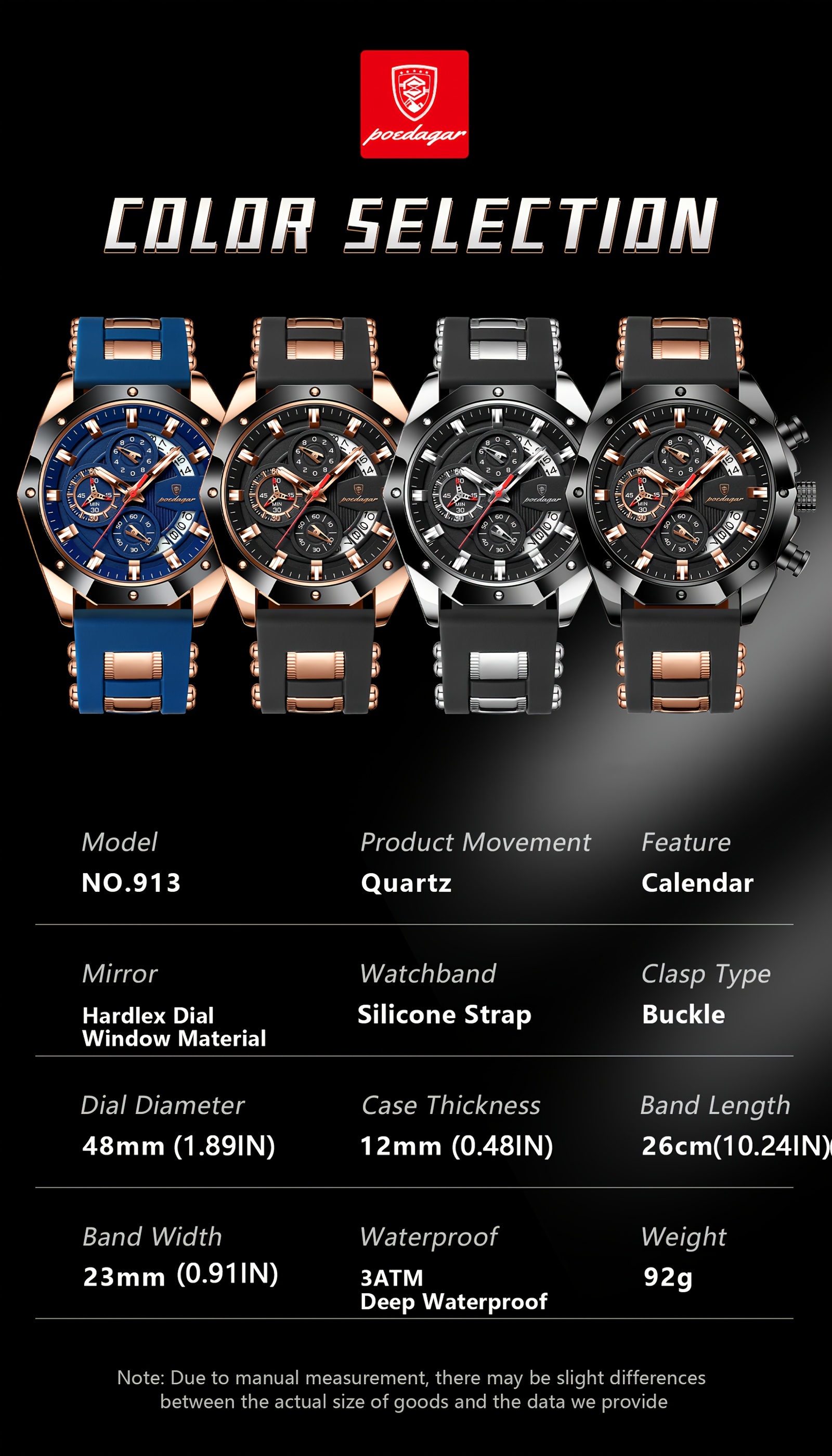 mens stylish blue   watch with date display waterproof nightlight silicone strap elegant business watch for teenagers and adults casual accessory stylish watch silicone strap watch details 5