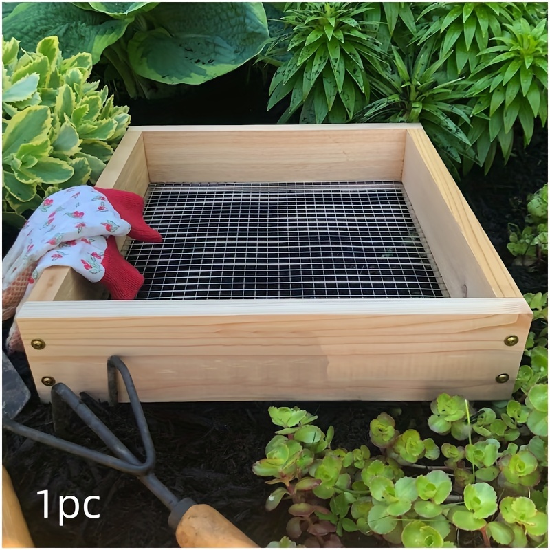 

Garden Soil Sifter 1pc - Wooden Frame With , Compost Sieve For Potting Soil And Planting Mix, Essential Gardening Tool For Pots, Planters & Container Accessories