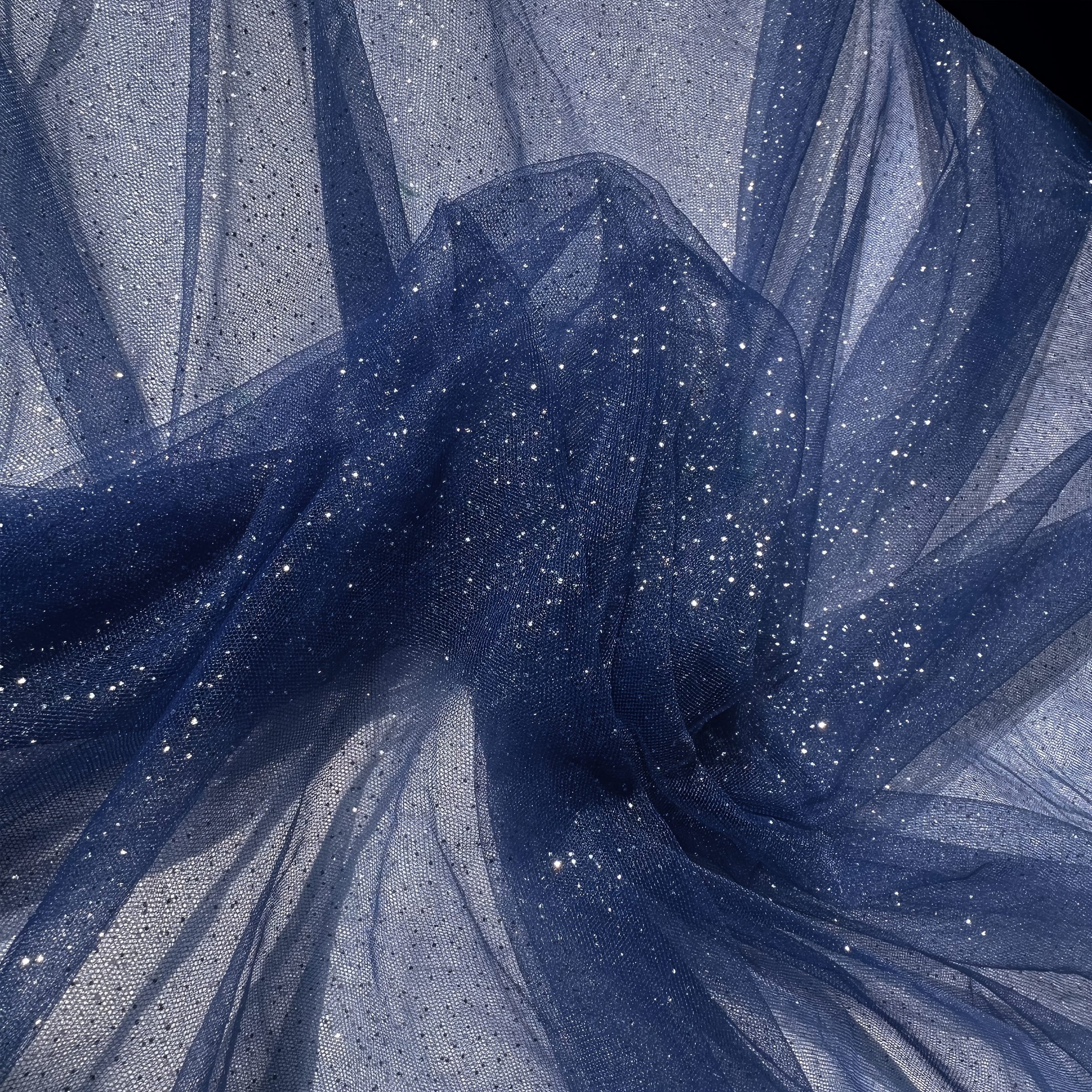 Image of 59" Tulle Glitter Sequins Fabric By The Yard For Bridal, Wedding, Party Decoration, Tulle Dress, Costume, Gift Wrapping, Crafts, 1 Yard