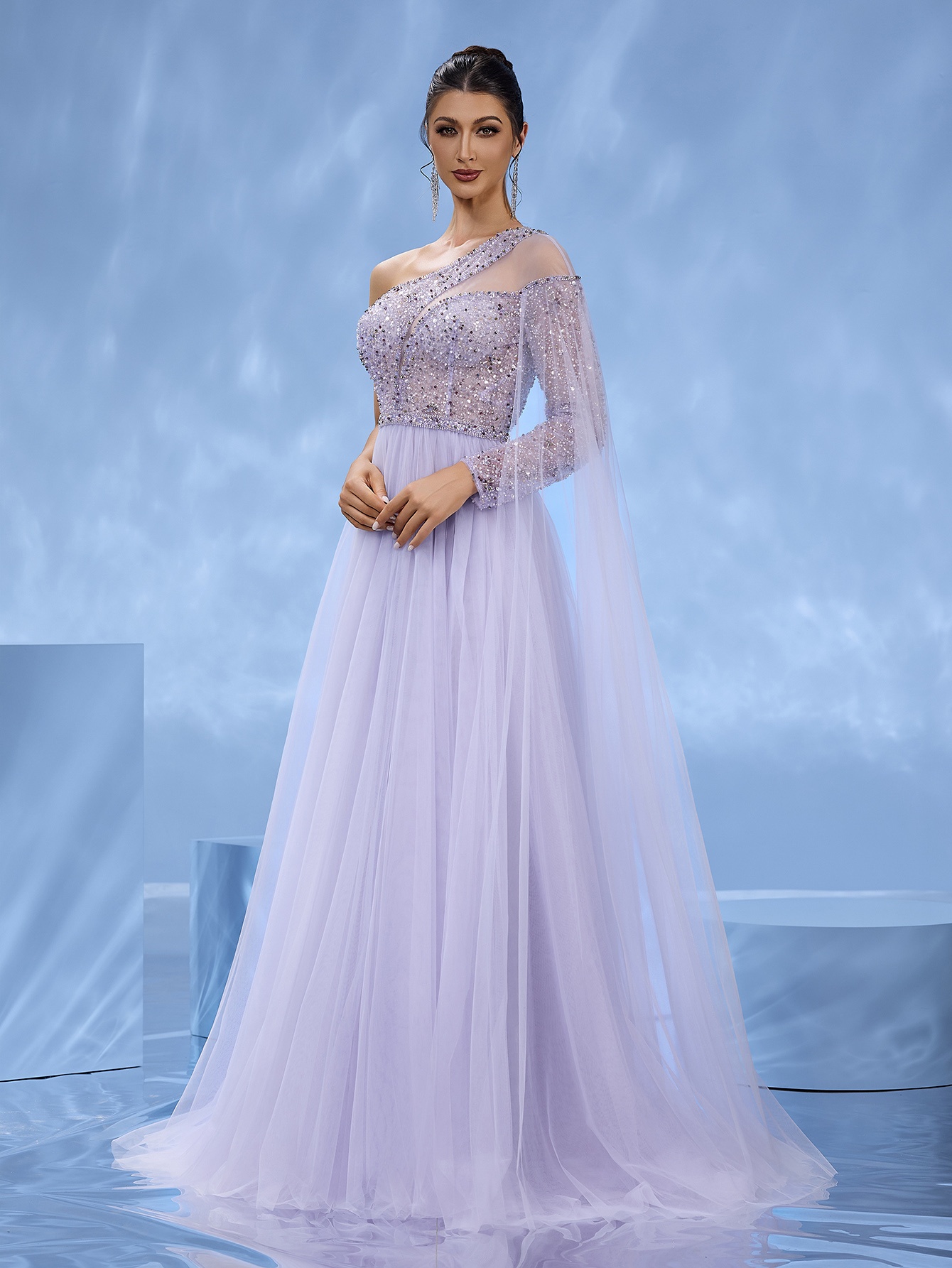 elegant   exquisite and shining   fit tulle gown with beaded embroidery evening gown cocktail dress ball gown wedding guest dress bridesmaid dress mother of the bride dress birthday dress formal gown