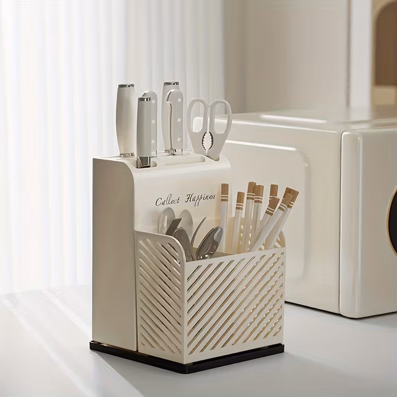 1 combination knife block knife fork chopstick cage storage rack easy to tableware storage box home kitchen knife storage Product details 4