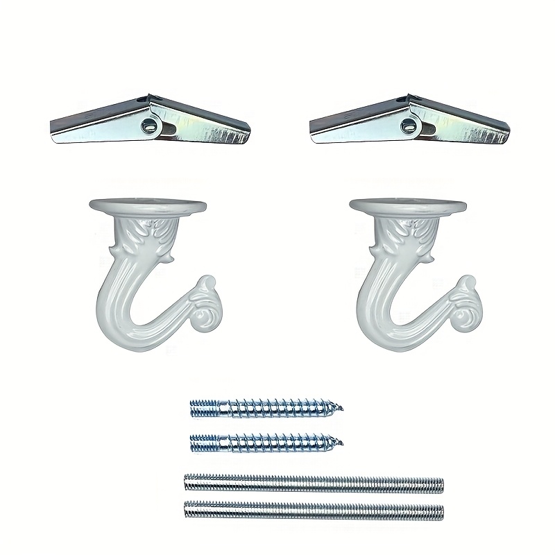 8pcs / 2sets Ceiling Hooks For Hanging Plants, 2.2in/1.5in Ceiling Hook, Heavy Duty Hook With Steel Screws Bolts And Toggle Wings For Hanging Plants Ceiling Installation Wall Fixing