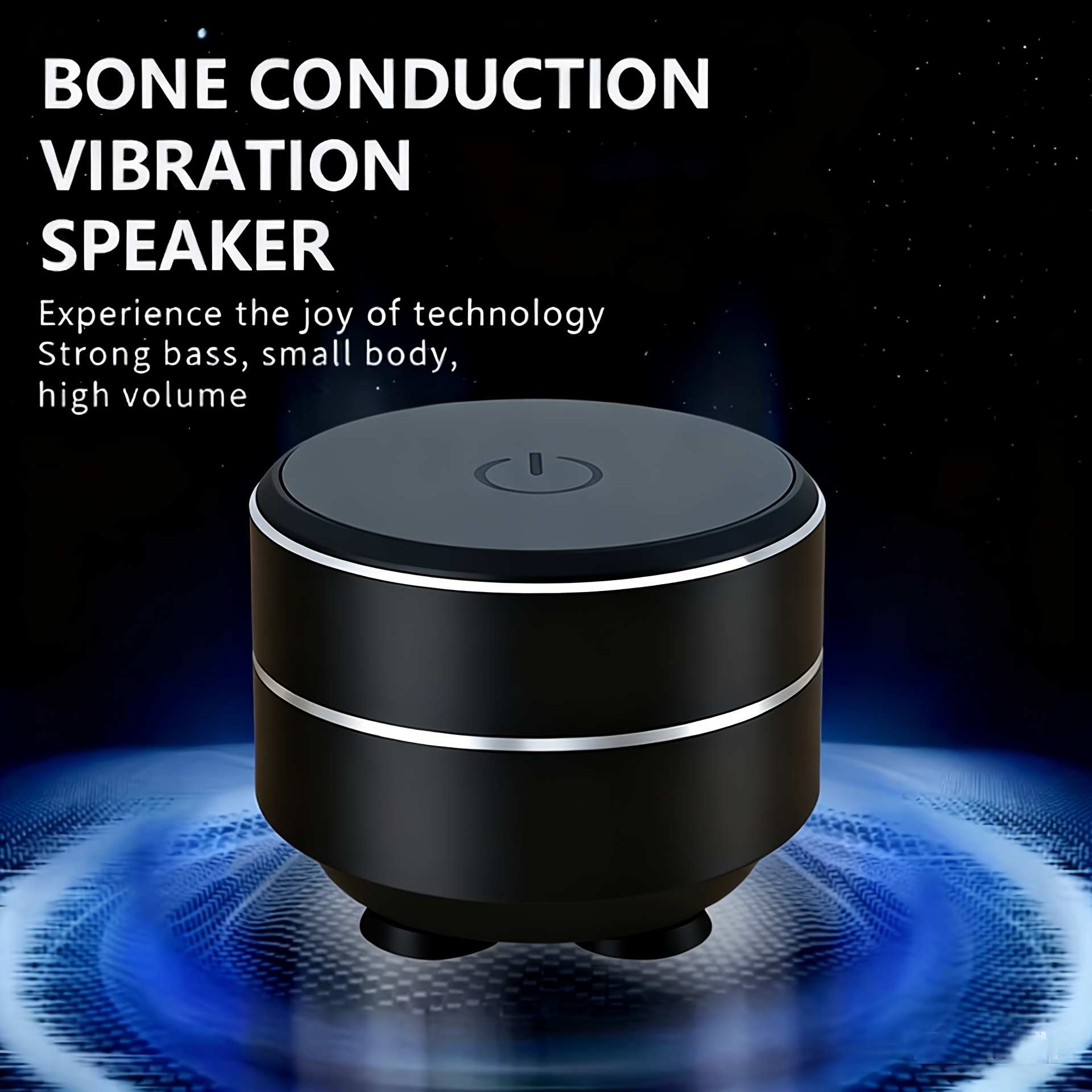 Portable Bone Conduction Speaker with Wireless &, Wireless Vibration Sound  Suitable for Glass, Desks, Travel, Compatible for Smartphones/Tablets, -  Bone * * for Music *
