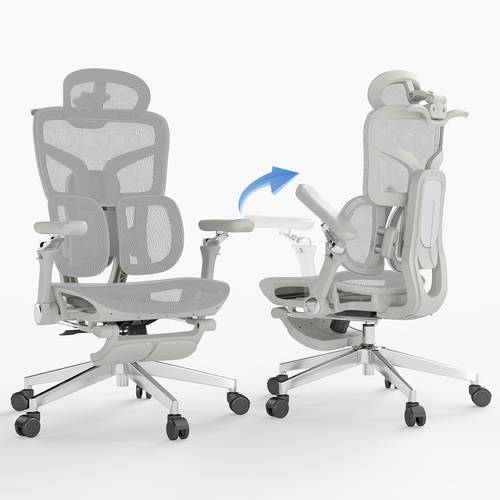 ergonomic office chair with footrest big and tall desk chair with lumbar support high desk chair for long desk work swivel rolling computer seating with 6d armrest for home office