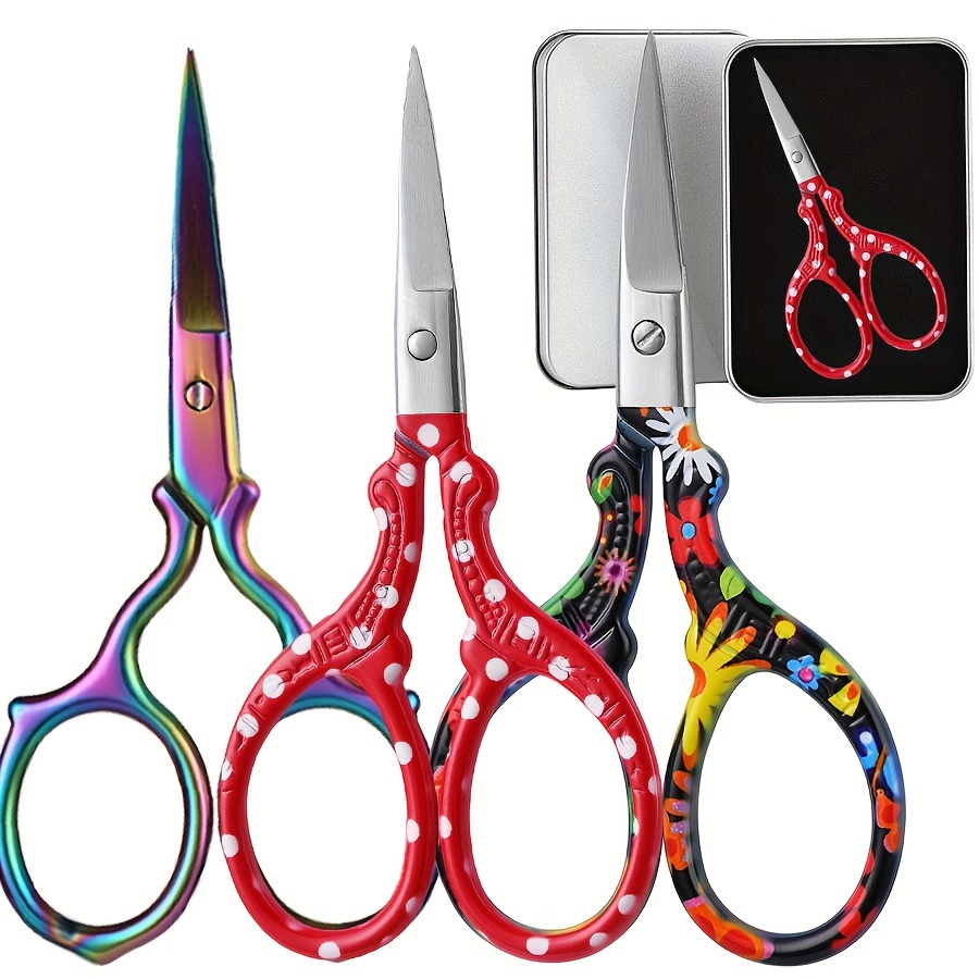 

1pcs Stainless Steel Scissors, Beauty Scissors Tools, Used For Facial, Nose, Eyebrow, Beard Trimming, With Iron Box
