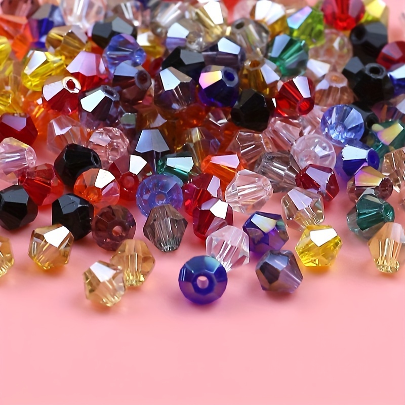 

1000/500/250/150pcs Perles de verre facetées colorées, fournitures de DIY étincelants, perles de bracelets, , de vêtements, 3/4/6/8mm