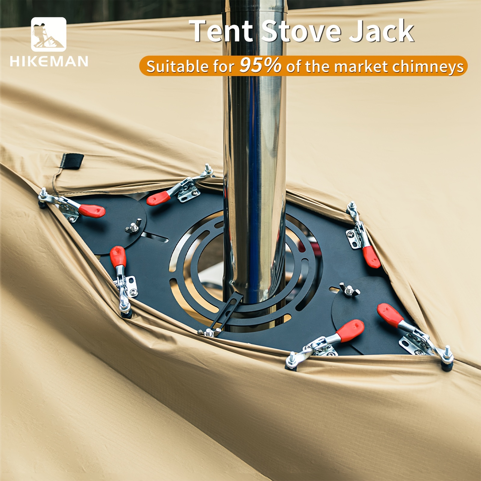 

1pc Outdoor Stove Jack Kit For Tent Adjustable To Open Holes Prevent Chimney Damage To Tent For Camping,tent,hiking