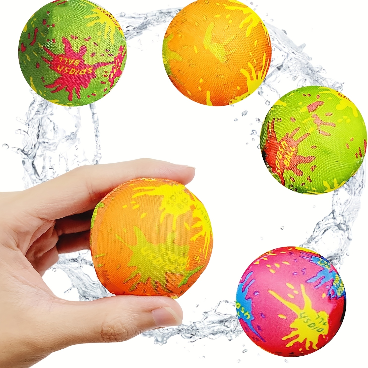 Pool Splash Balls, Summer Beach Soak Game, Reusable Fabric Balls, Water-absorbing , Summer Beach Pool Party