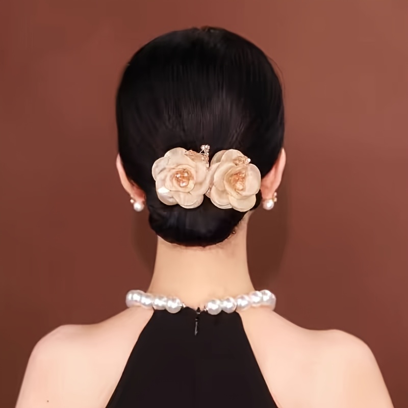 

Luxurious Golden Floral Hair Bun Maker - Styling Tool For Women, Birthday Parties &