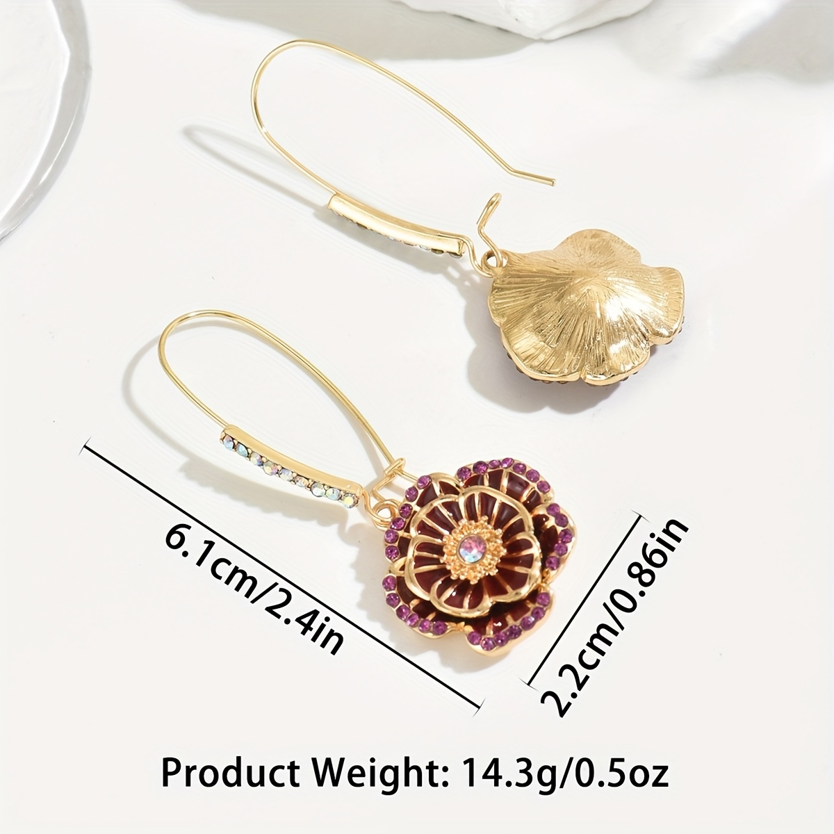 Classic Multicolor Enamel Full Flower Earrings, High-End