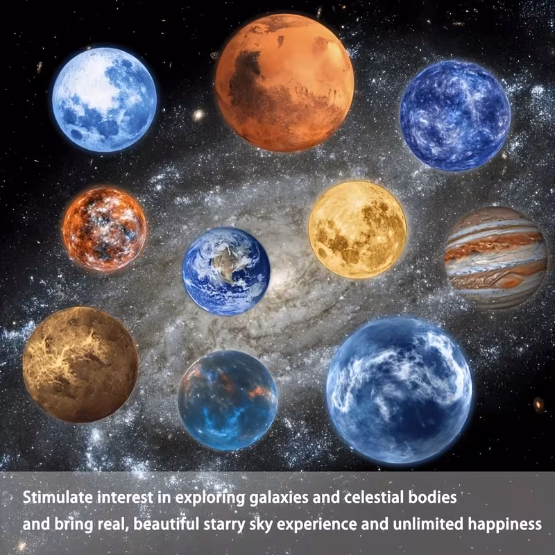 1pc projector lamp with 6 10 planets and nebula slides usb powered 360 rotating led night light projects earth mars jupiter solar system moon creative bedroom ambient light birthday gift decor Product details 6