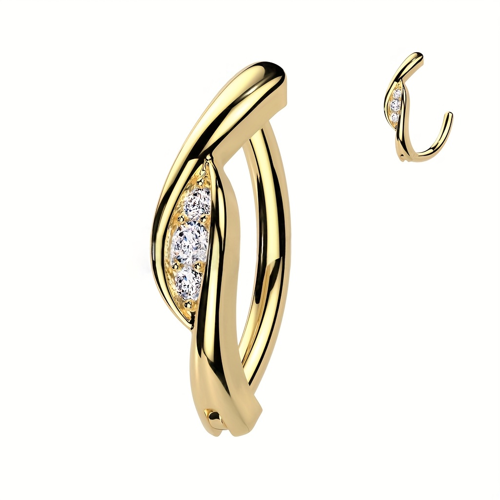 E-shop Koreanische Nabelnische mit synthetischem Zirkonia Nabelring, Nadel Piercing Nabel Schmuck, Körperschmuck, Dating Geschenk,