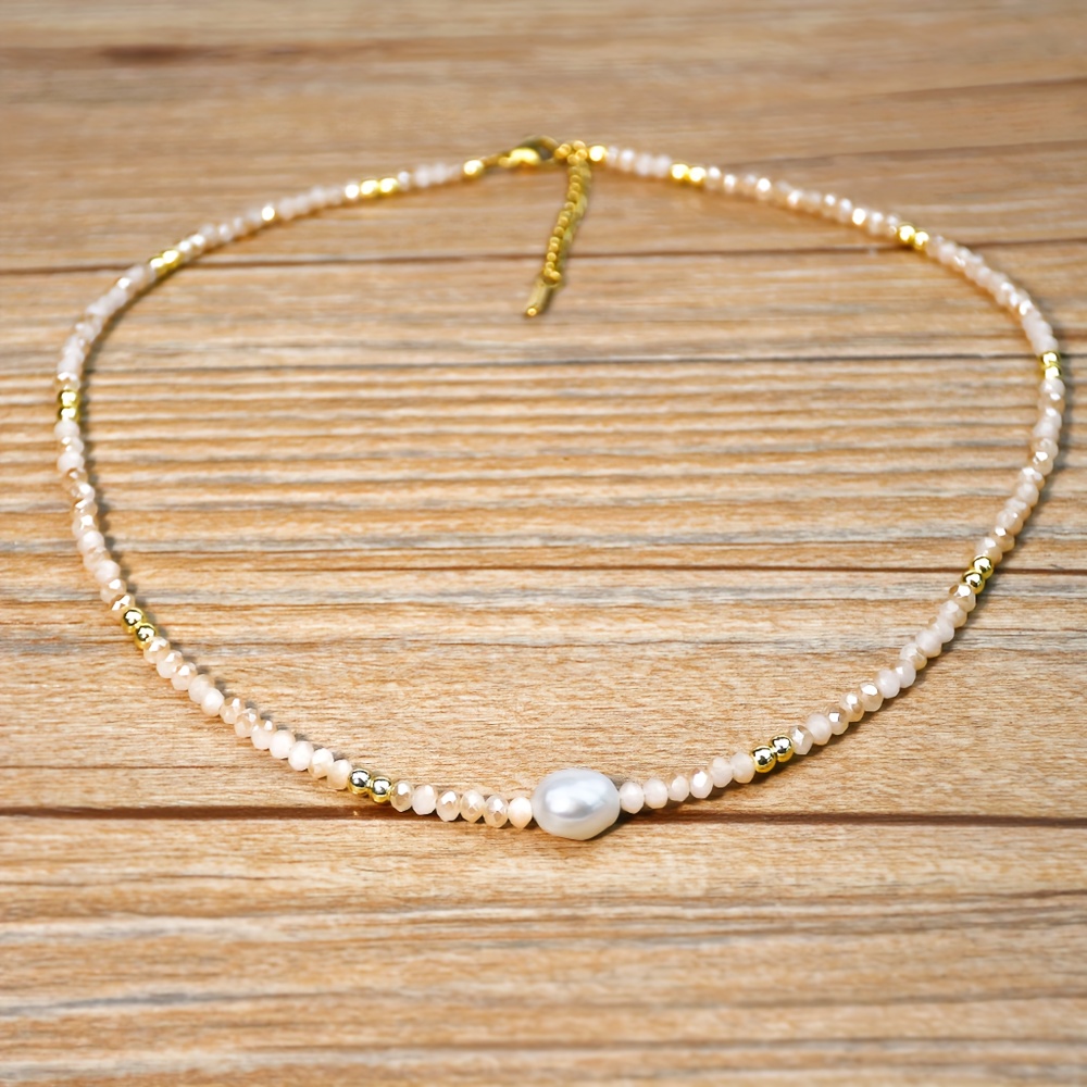 Image of Elegant Necklace Fashion Mother's Day Gift For Beaded Glass Jewelry