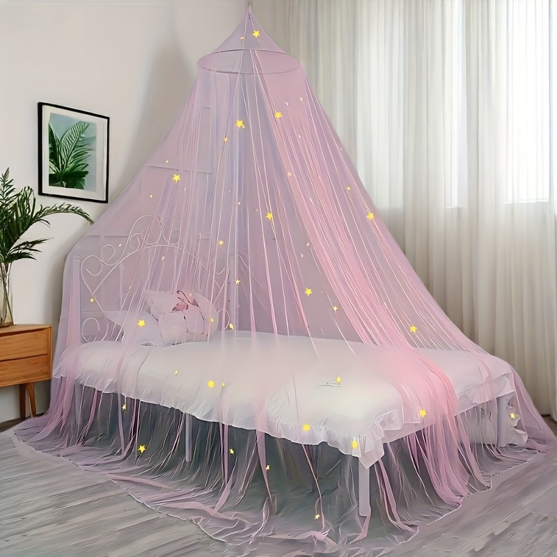 1 Dome Net, No-drill Ceiling Dome Net For Home Bedroom - With -the-dark Stars - For Family And Camping Use