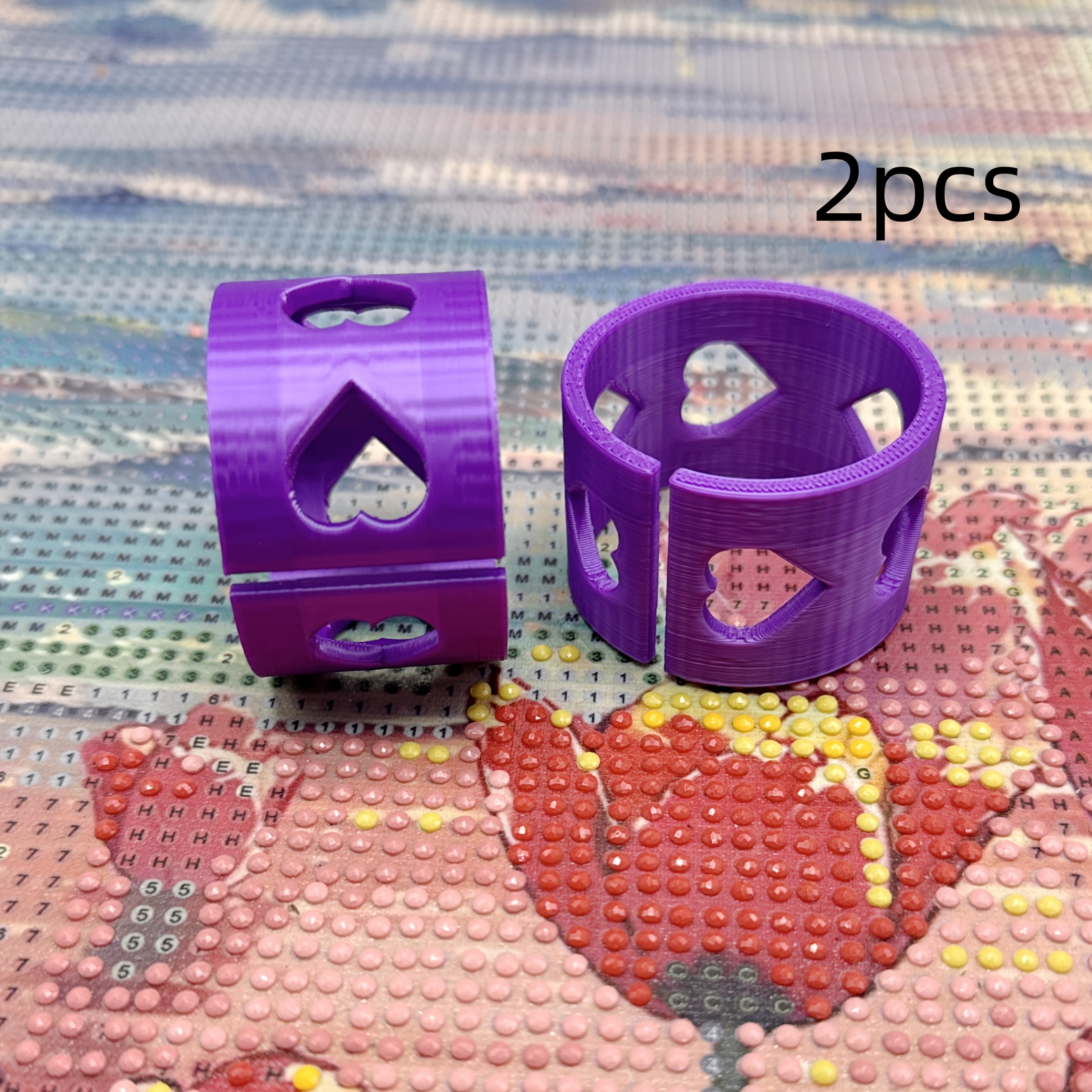 TEMU 2pcs Diamond Canvas Clip Set, Full Diamond Stand And Storage - Diamond Painting Organizer, Convenient For Piercing And Storing Brick Paintings,