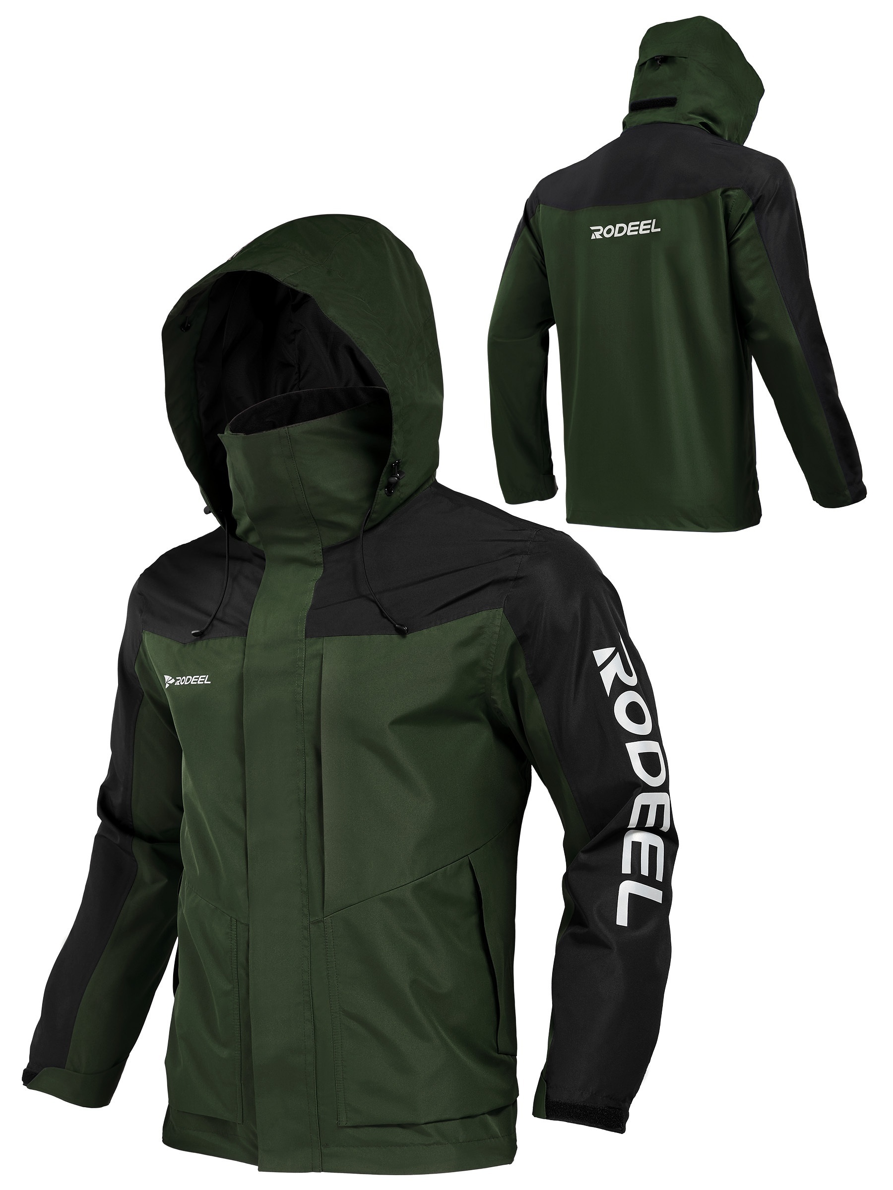 Waterproof Hooded Jacket Men Reflective Design Breathable - Temu Australia