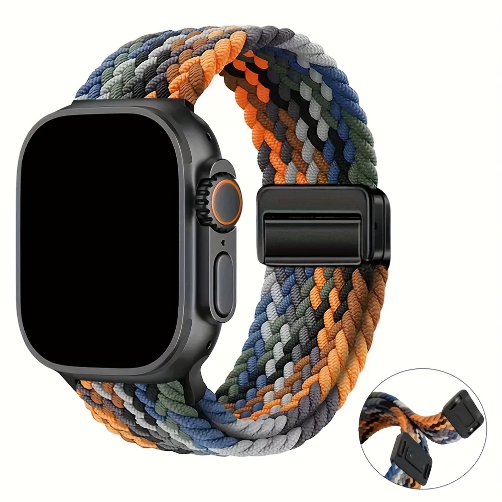 TEMU Cinturino singolo elastico in nylon intrecciato per Apple Watch Ultra 2/1 (49 mm) iWatch Series 10/9/8/7/6/5/4/SE/3 (46 mm, 45 mm, 42 mm, 41 mm,