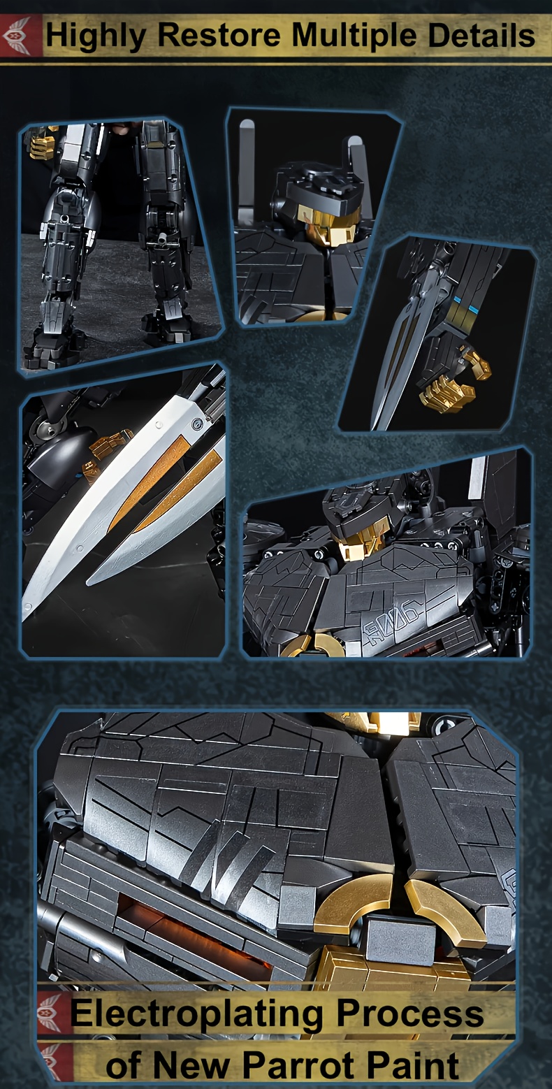 Robot Building Block Set - Articulated Action Figures, Model Collectible Display, Flexible Joints, Robot Themed Adult Toys Collectible Building Block Set, Birthday|Holiday Creative Gifts for Boys