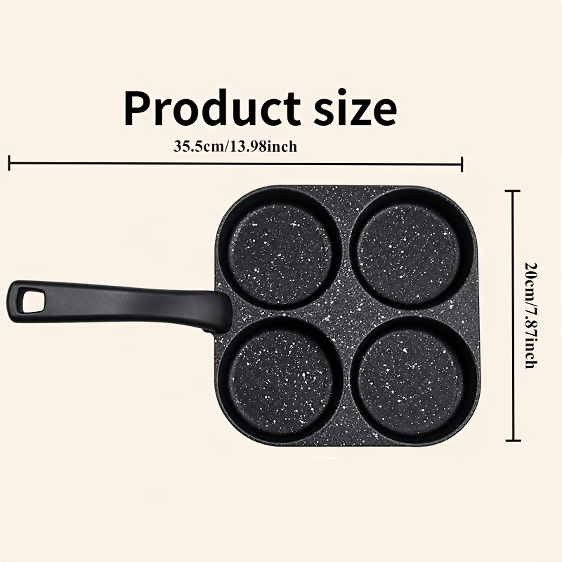 TEMU Sartén Antiadherente de 4 Tazas - Ideal para Freír Huevos, Panqueques y Hamburguesas - para Estufas de Gas, Inducción y Eléctricas