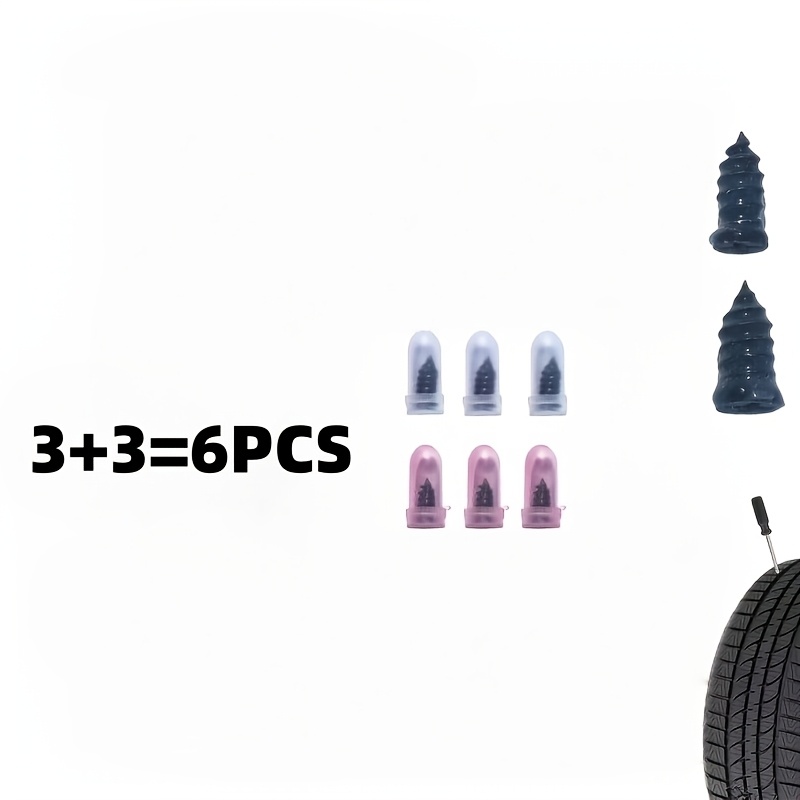 TEMU 6pcs 3 Large   3 Small Car Tire Repair Plugs