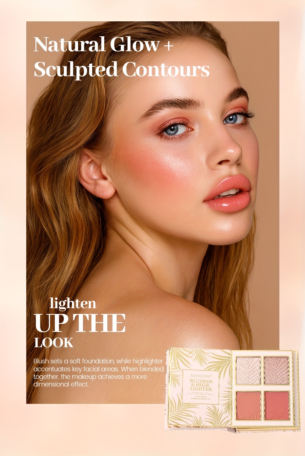 Makeup Book with Eyeshadow, Blush, Lip Gloss, and Highlighter,  Recipes, Portable, Perfect Starter Kit for Beginners, Ideal Gift for Christmas and Valentine's Day