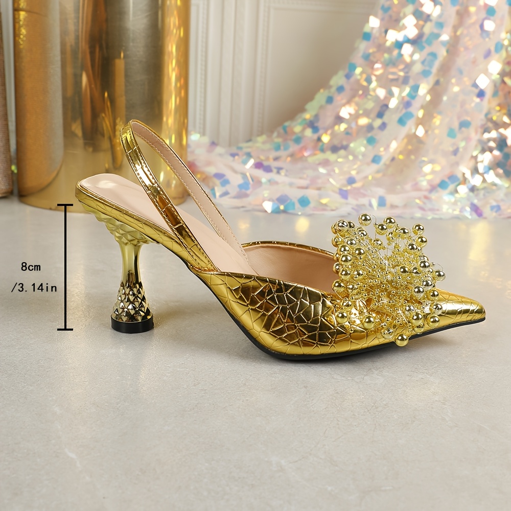 womens dress shoes gold Maureen 100 Black & Gold Satin Pumps main image 0