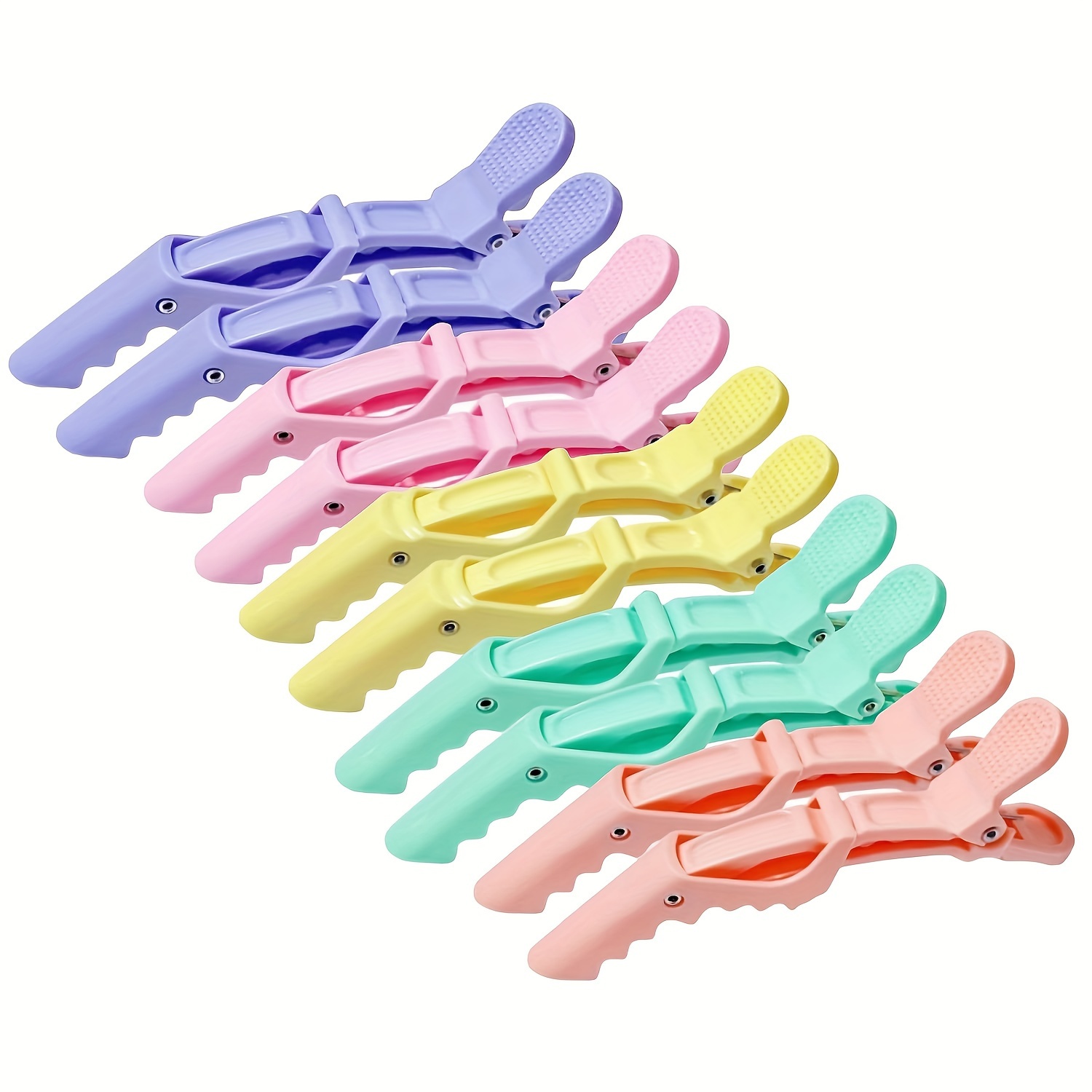 

10pcs Professional Alligator Hair Clips For Styling - Pvc, , Non-slip Grip