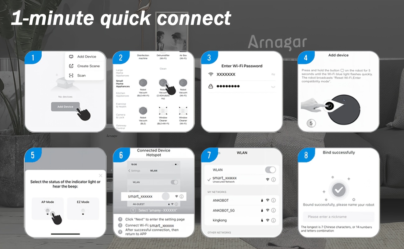 Armagar S10 Robot Vacuum Cleaner with Auto Empty Station-like Dock, 4000Pa Strong Suction, Smart Mapping & Obstacle Avoidance, Self- Mop/Broom Combo, Low Noise, App Control, 2--1 Sweeper and Mop for