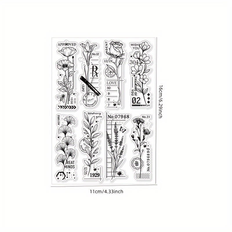 Image of 1pc Vintage Floral Transparent Stamps Floral Background Transparent Seals For Card Making Scrapbooking Painting Tools