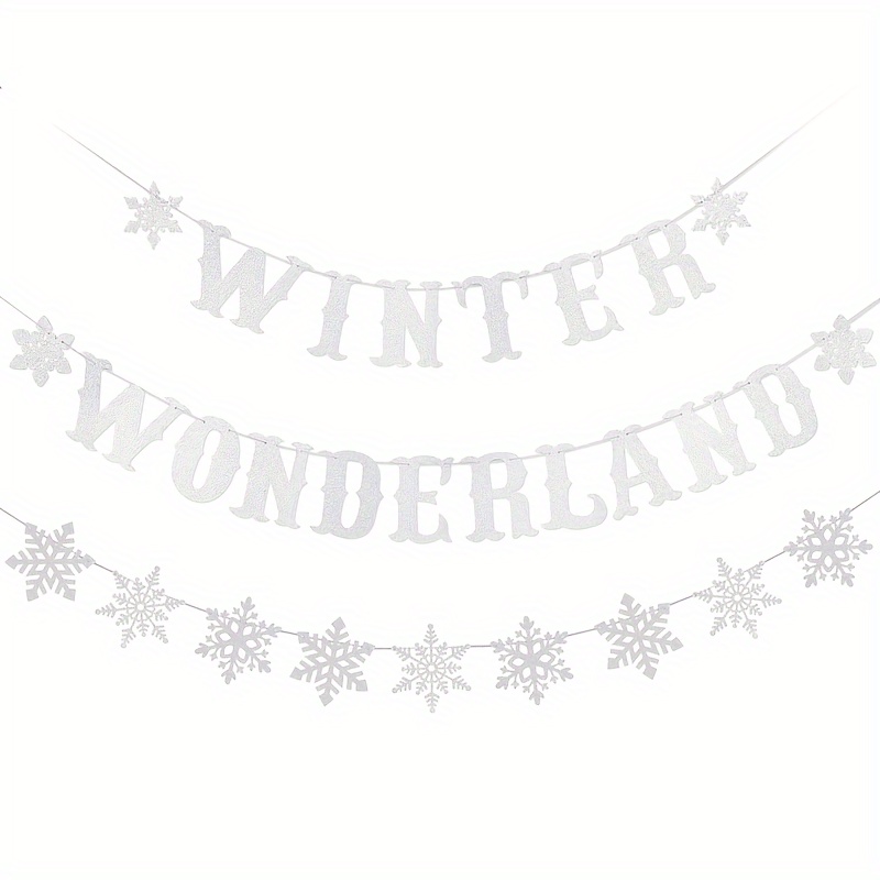 

Sparkling Silvery Winter Wonderland Banner - Christmas & Winter Themed Parties, Room Decorations, Best For Christmas