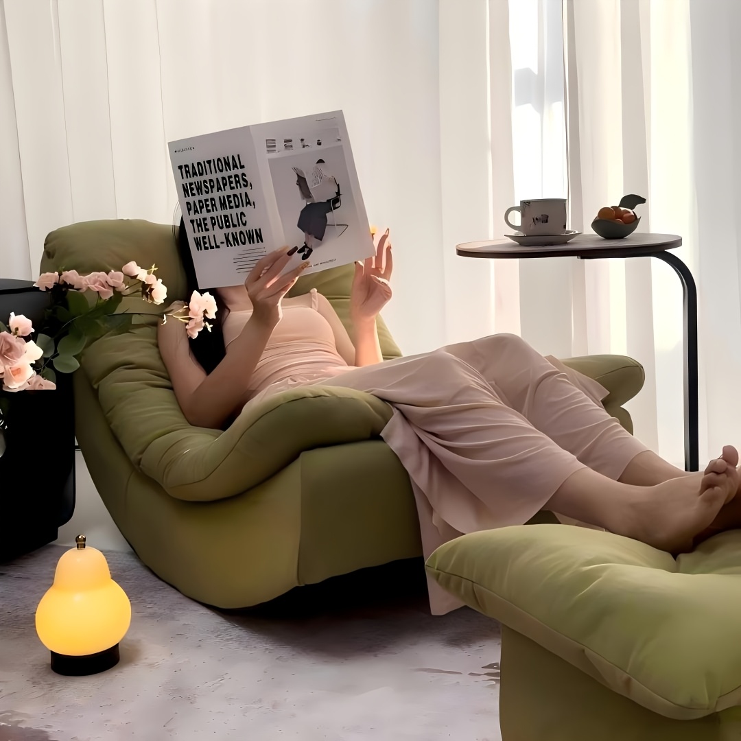 Moon Rocking Chair/Leisure Living Room Recliner - a Recliner for Ultimate Lazy Time in The Living Room That Can Be Reclined And Slept On, a Sturdy Reclining Single Sofa Chair, Suitable for Cozy Family Leisure