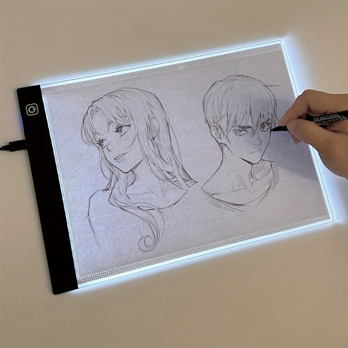 1pc led drawing replica board toy drawing 3 levels dimmable painting tablet a4 size light pad learning educational game gift multicolor optional no magnetic suction no inner electricity