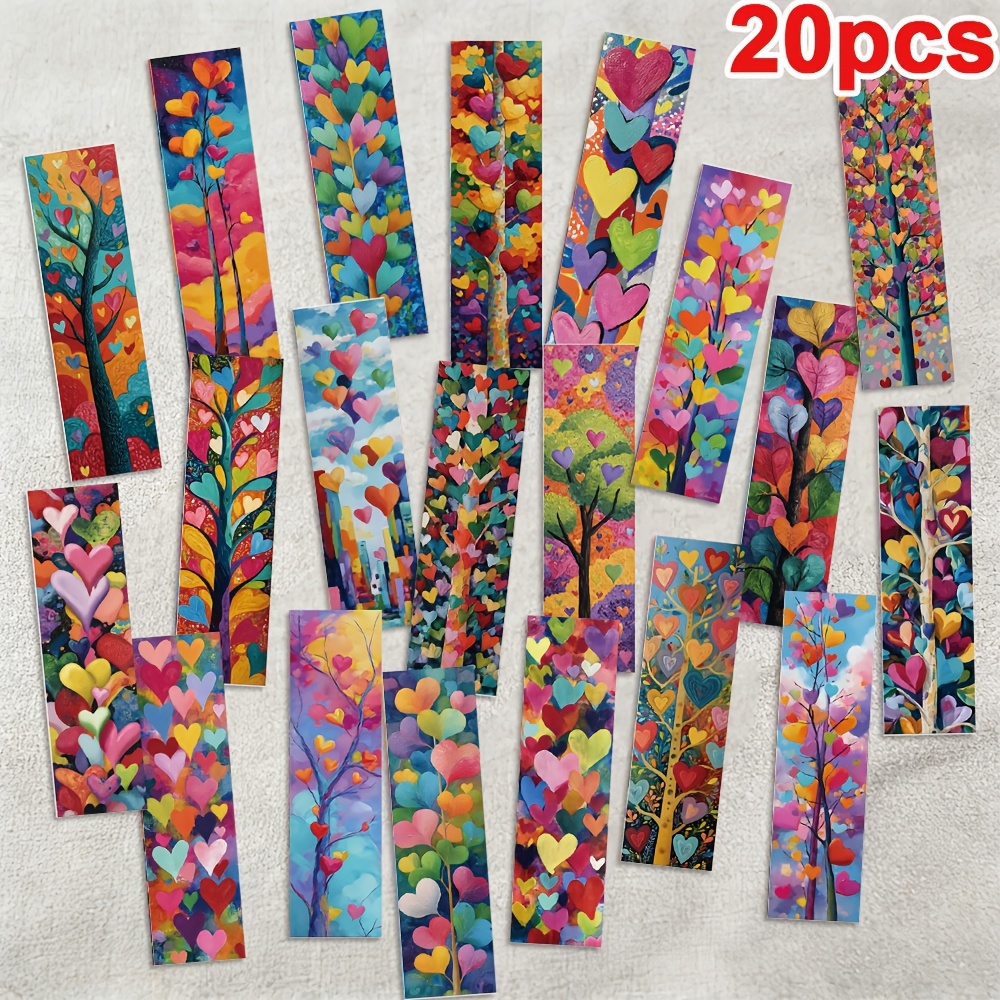TEMU Set de 20 marcadores coloridos de corazones y flores de 5.9 X 1.57 pulgadas, exquisitos y , regalo ideal para profesores y , para , fiestas y