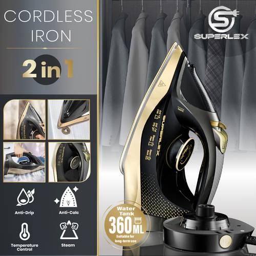 cordless 2 in 1 steam iron with vertical up self cleaning soleplate 2600w lightweight ironing machine anti anti drip technology plug 220 240v for clothes garments cordless steam