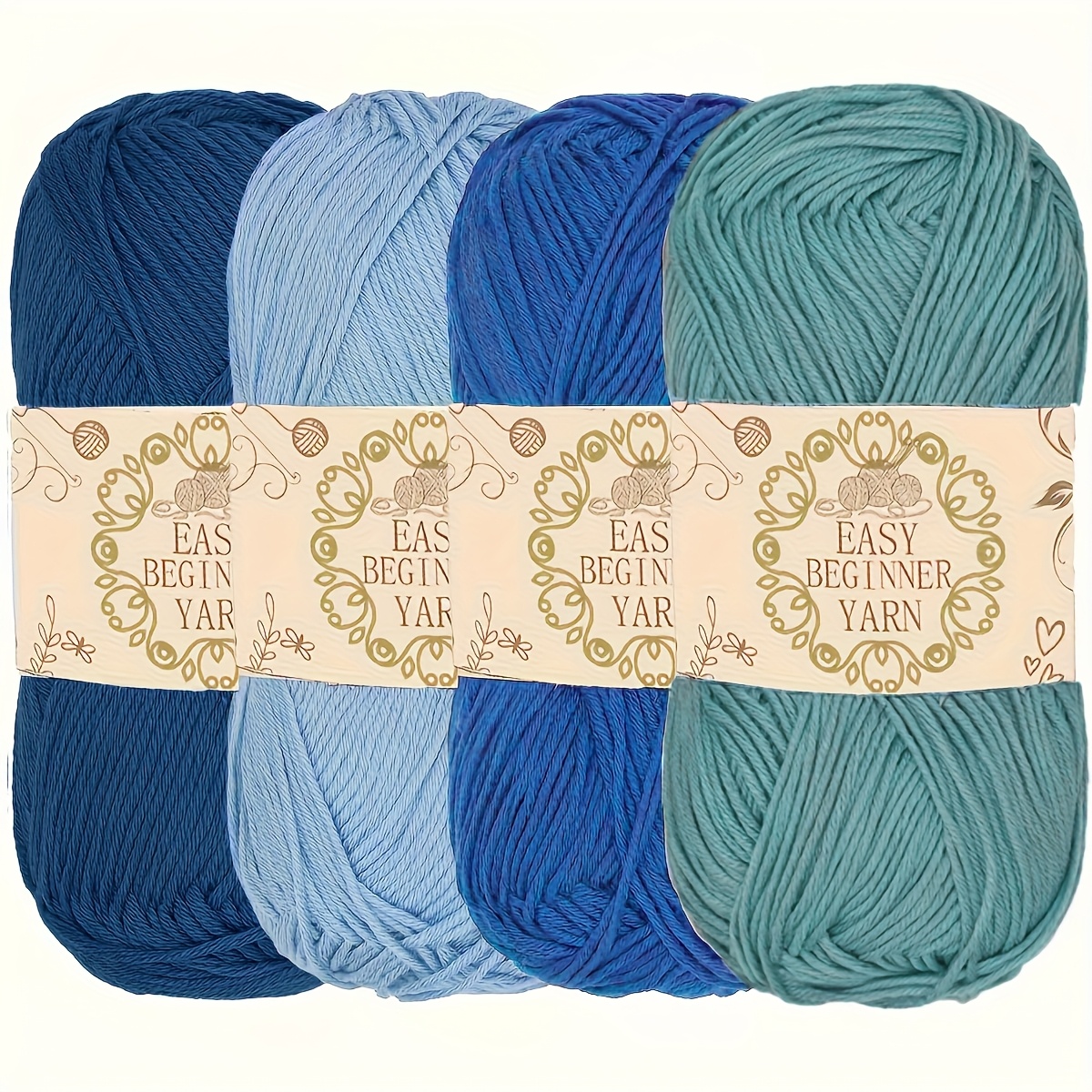 TEMU Set Of 4pcs Of 100% Acrylic, 4-ply Yarn Soft And Comfortable, Each Weighing 50g, Perfect For Your Crochet And Knitting Projects, Making An Gift