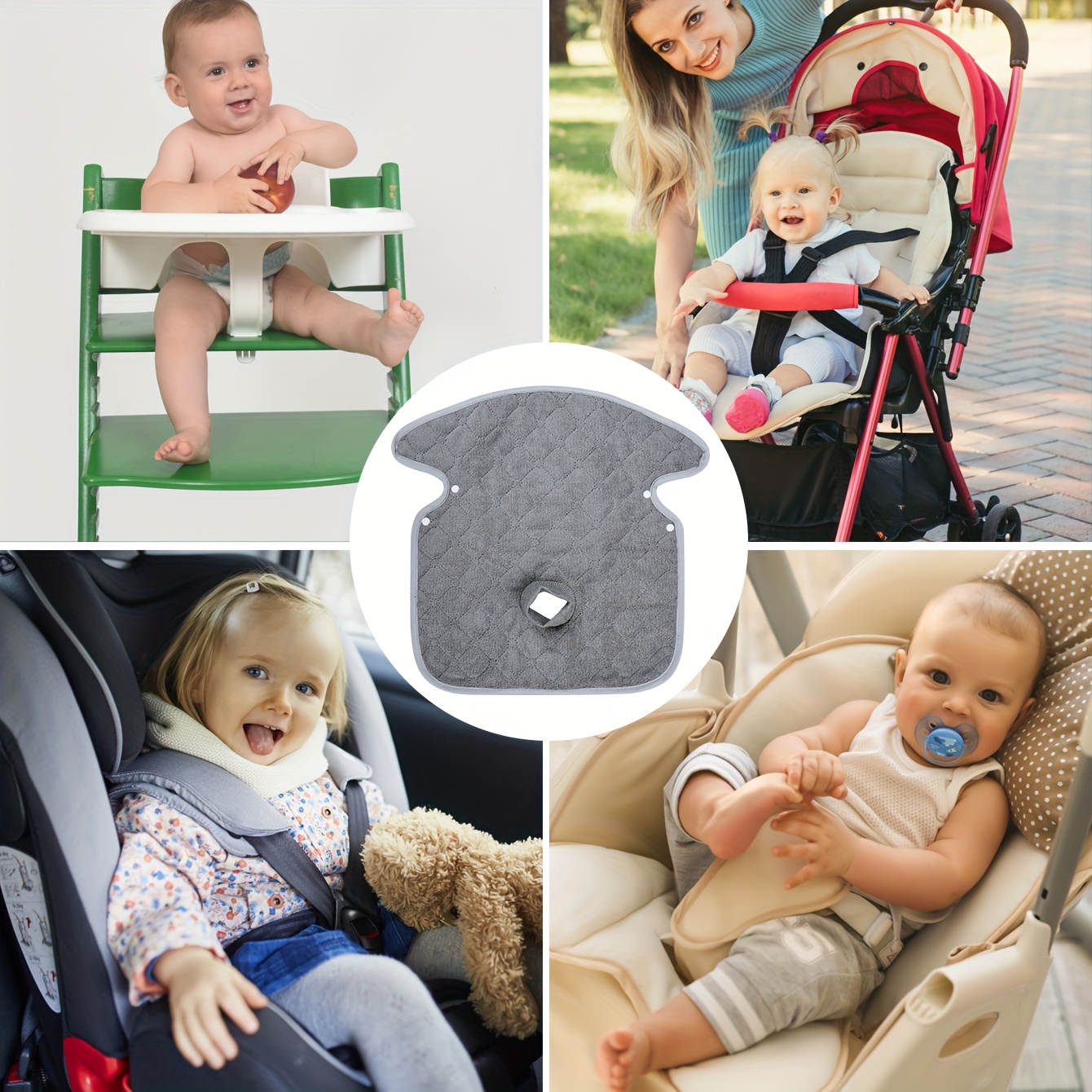 Children's Safety Seat Cushion for Stroller, Breathable and Durable