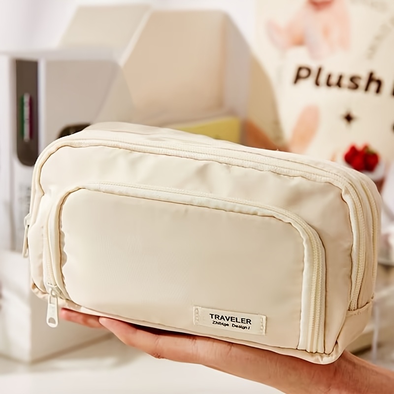 1pc Large Capacity Handheld Pen Bag - Spacious Stationery Case For Office, School, Men, Women, Adults - Portable Cosmetic Pouch For Eid Mubarak Gift