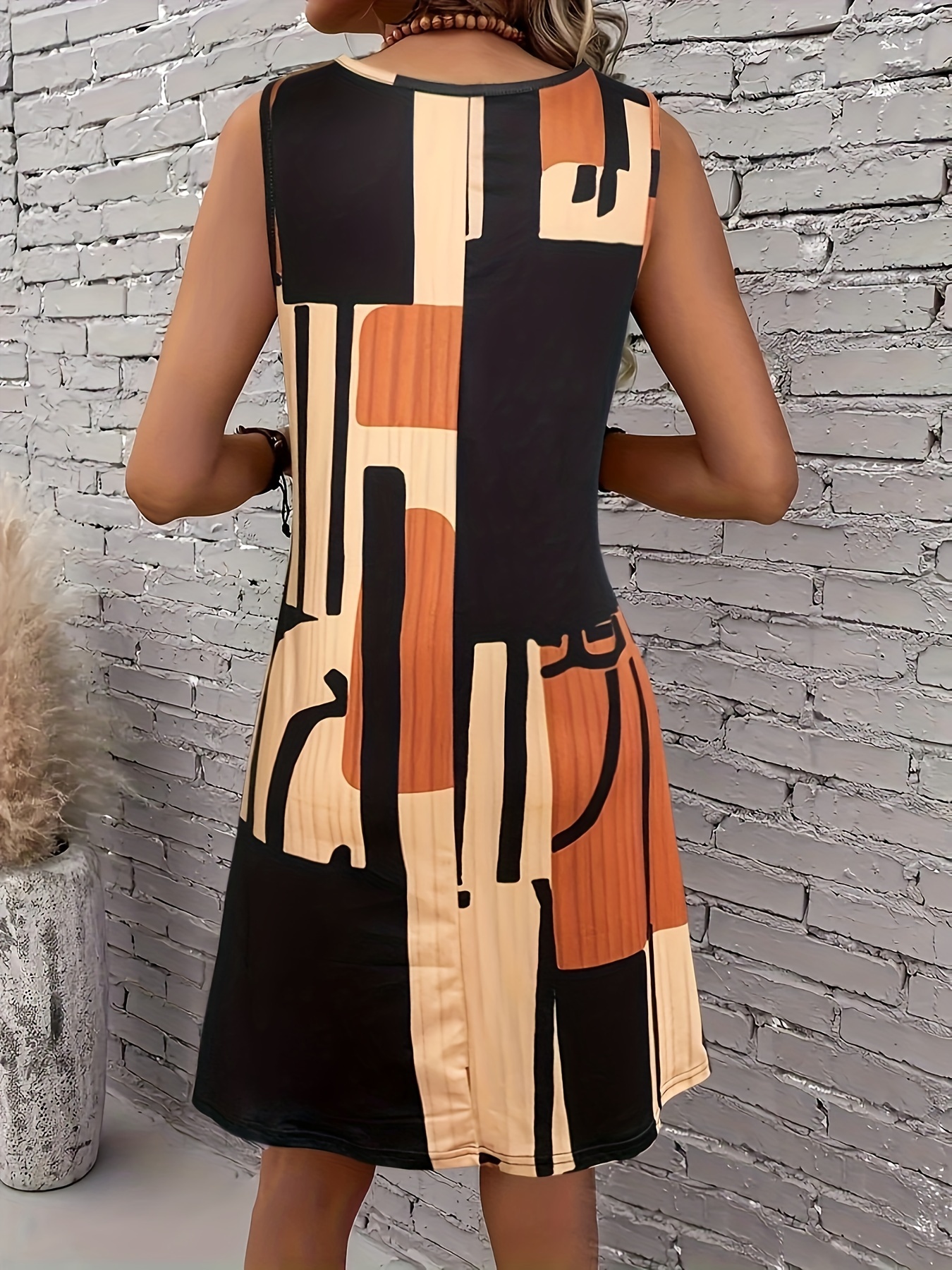 vacation geometric pattern womens vest dress - Temu