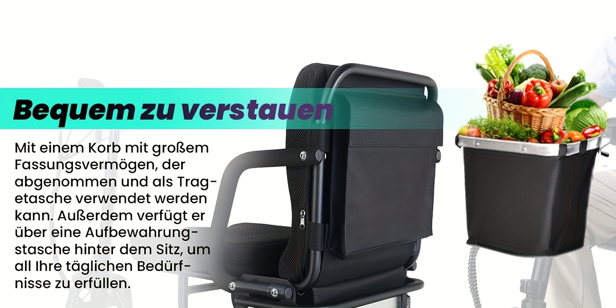 lightweight folding mobility scooter for seniors with 12ah 25 mile range electromagnetic brake scooter with rear storage padded absorption airline approved no assembly Product details 2