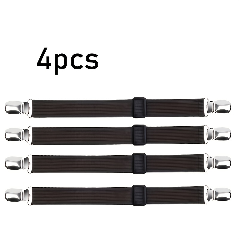 TEMU 4 Adjustable Bed Sheet Clips, Non-slip Mattress Holders, Universal Bed Sheet Fasteners Suitable For Mattresses, Sofas, Tablecloths, Car Seat