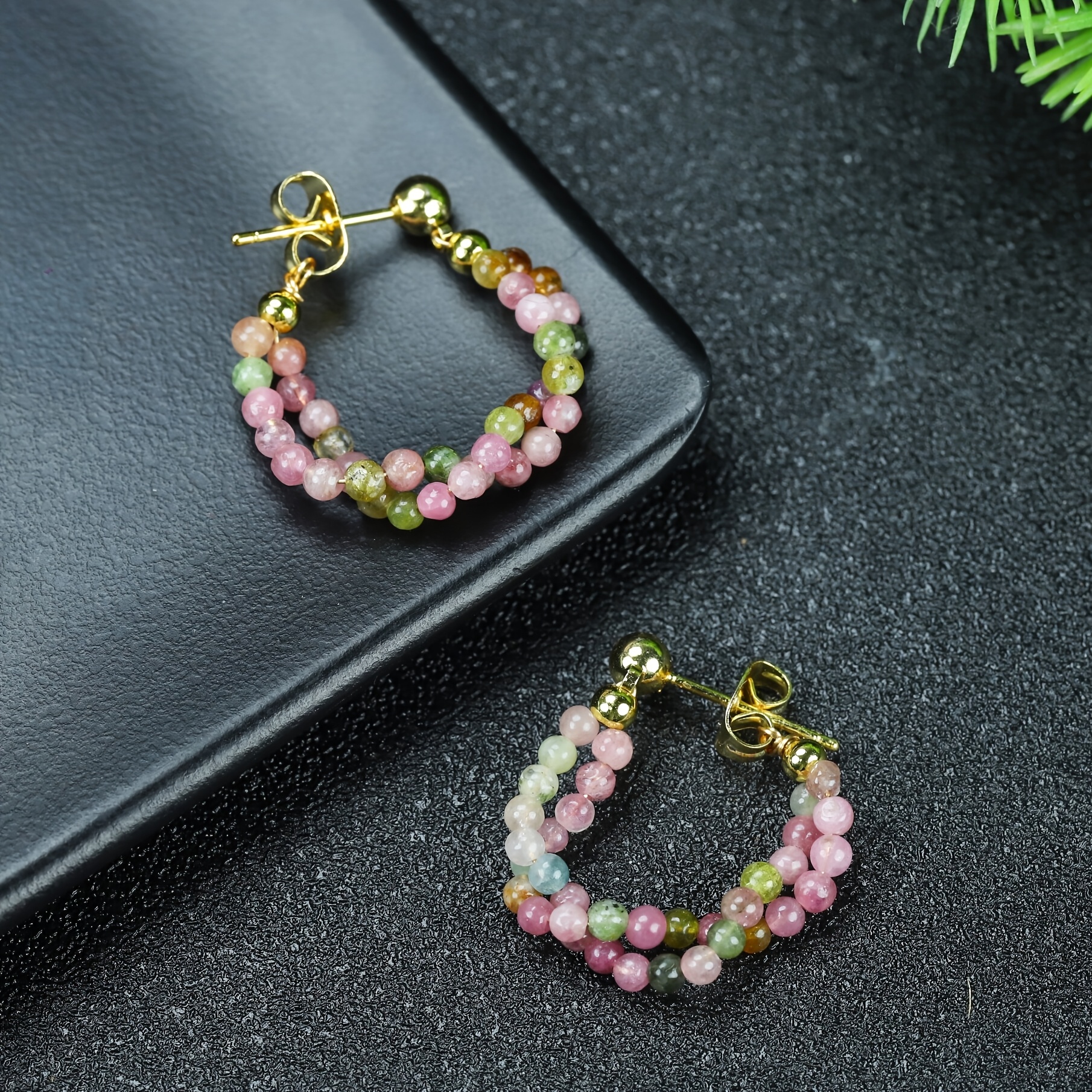 

Earrings Shaped Like Beads Made Of Natural Stone, As Couple's Accessories And An Ideal Holiday Gift.