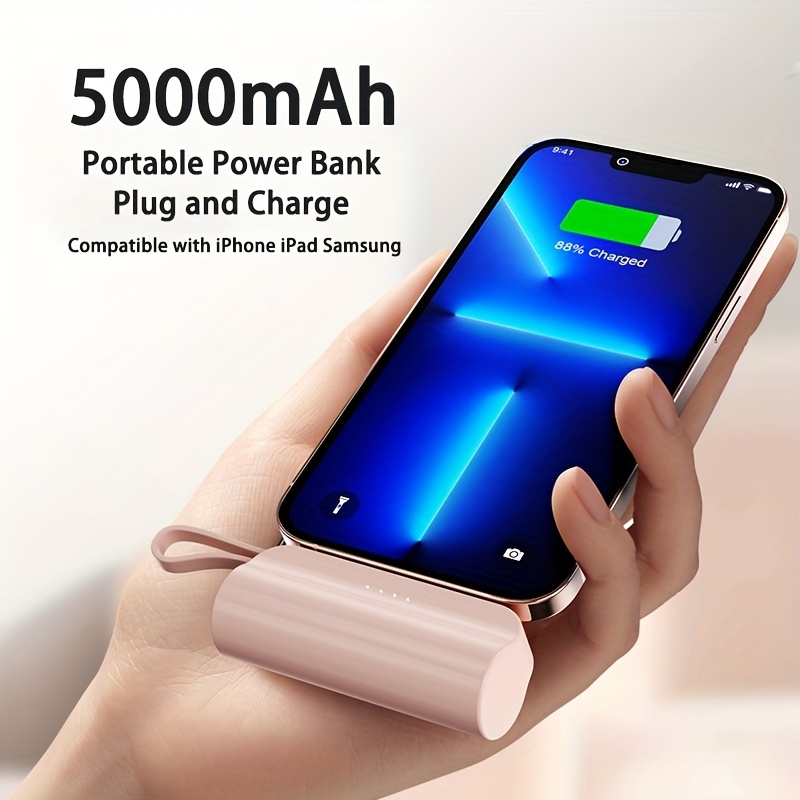 

5000mah Portable Power Bank For 15 14, New Capsule Usb-c Charger With Dual Interface, Mini Battery Pack For Iphone Ipad Samsung, Pocket-sized, Travel Airplane-friendly