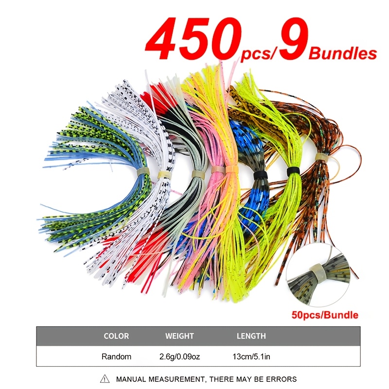 TEMU 450pcs/9 Bundles Silicone Threads Fake Bait Making Materials Random Colors Fishing Binding Materials Lure Binding Materials Fishing Small