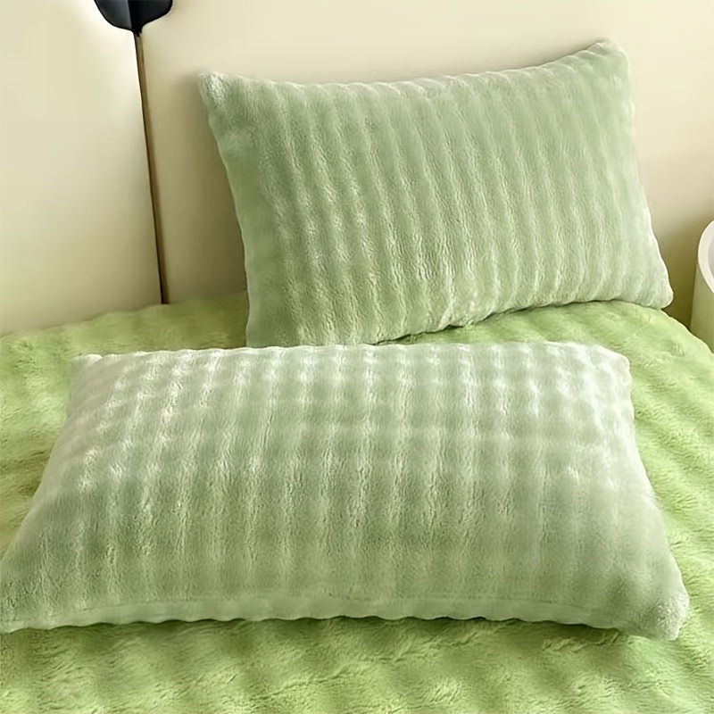 TEMU 2pcs Pair Of Super Soft And Comfortable Bubble Pillowcases, Skin-friendly, Machine Washable, Zippered Solid Color Pillowcases, Pillow Core Not